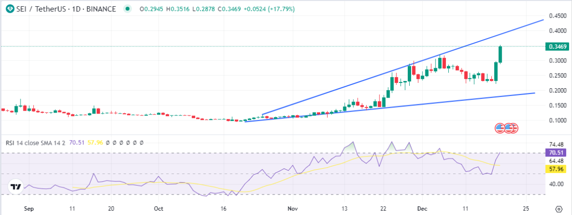 SEI token end-year price prediction as Shiba Memu presale comes to an end